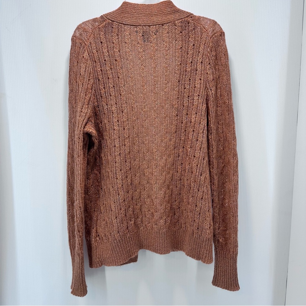 Banana Republic Cardigan Women’s M Open Front Mohair Wool Blend Cable Knit - Picture 3 of 8